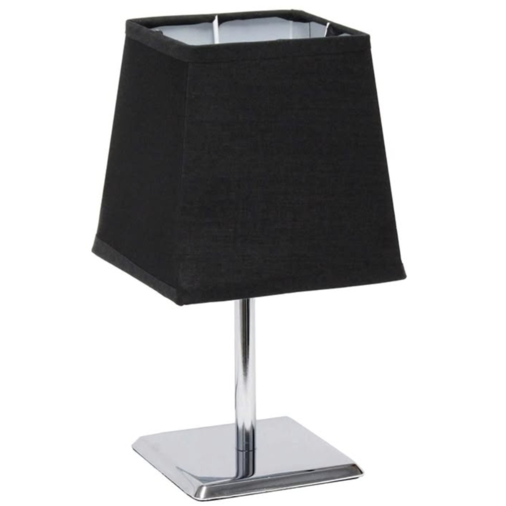 2 Chrome Table Lamps Black Shades 10" Tall New. - Picture 5 of 5